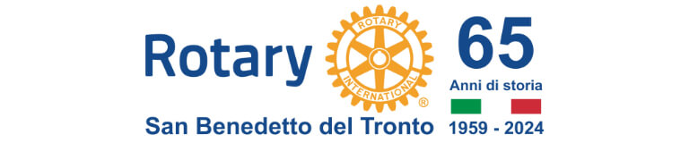 The San Benedetto del Tronto Rotary 65 horizonal logo